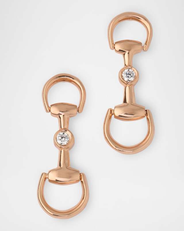 Small Horsebit Diamond Earrings